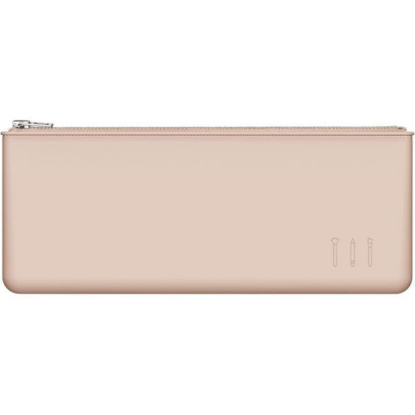 FERYES Silicone Makeup Brush Bag - Elegant Cosmetic Brushes Pouch with YKK Zipper, Travel Tools Organizer -Khaki