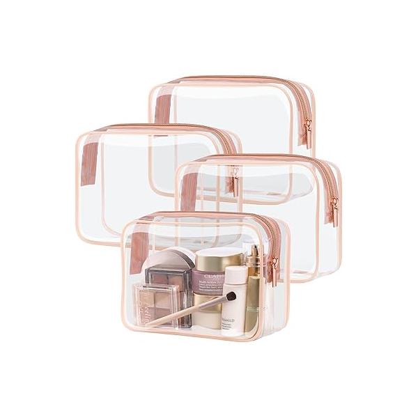 PACKISM Clear Makeup Bag - 2 Packs TSA Approved Toiletry for Women Quart Size Travel Approved, Bags Traveling