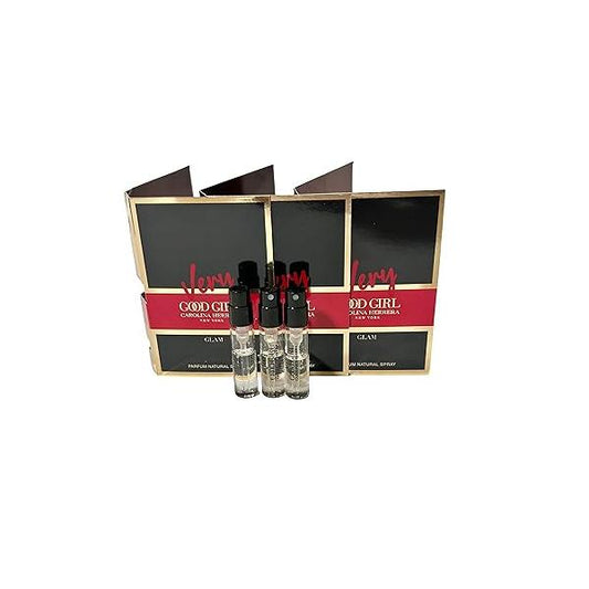 Carolina Herrera Very Good Girl GLAM PARFUM Sample Spray Perfume WOMEN 1.5 ml / 0.05 fl oz (Set of 3) Clear