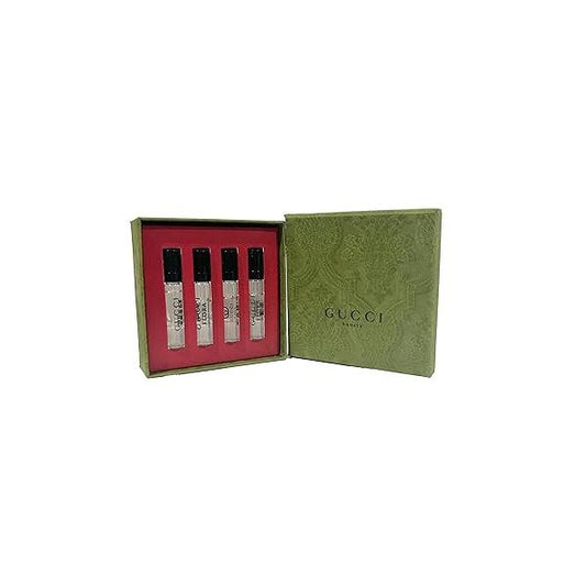 Gucci Sample Perfume WOMEN GIFT SET Bloom, Guilty Pour Femme, Flora Gorgeous Gardenia Jasmine - 1.5 ml / 0.05 oz set of 4 spray samples (9100)
