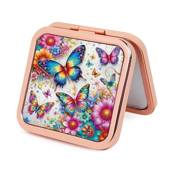 Magnifying Compact Cosmetic Mirror 2.8 Inch Square Handheld Travel Pocket Makeup