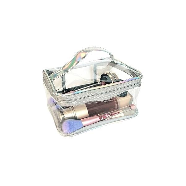 Toiletry Bag Makeup Cosmetic Clear Portable Waterproof Transparent Travel Storage Pink