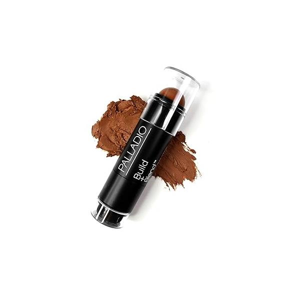 Palladio Contouring Makeup Stick BUILD + BLEND Contour Makeup, Face for Perfect Sculpting Look, 0.23 Ounce (Warm Brown)