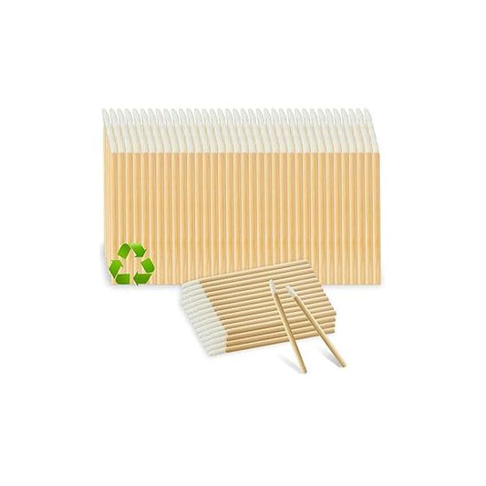 Premium Disposable Lip Brushes Lipstick Applicator Wands Bamboo Handle Makeup Tool Kits Soft Hygienic for Professional Personal Use