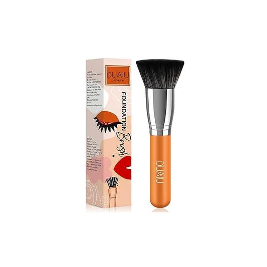 DUAIU Foundation Brush, Flat Top Kabuki Brush for Liquid Makeup, Premium Synthetic Makeup Brushes Blending Mineral Powder Buffing Stippling Flawless Face Tools