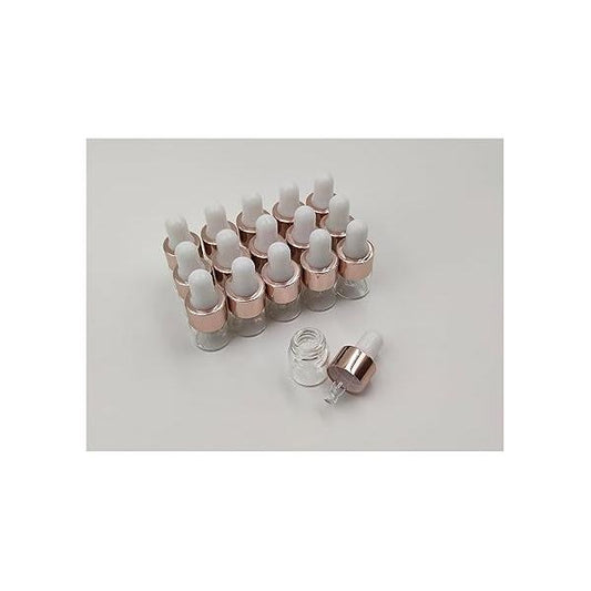 15Packs 2ml Sample Glass Dropper Bottles for Essential Oils, Mini Vials Perfume Aromatherapy Cosmetic Liquid Containers With Eye (2ml)