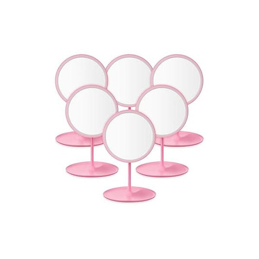 6 Pcs Spa Party Mirror Supplies Sleepover Accessory Favors Makeup for Slumber Birthday Gift(Pink)