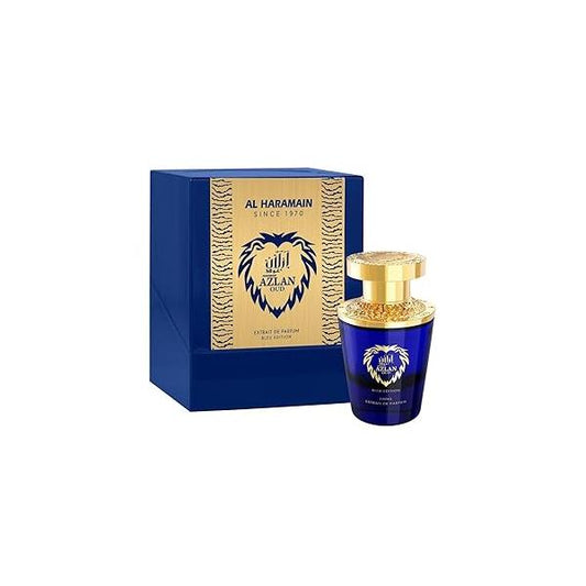Al Haramain Azlan Oud Bleu - Arabian Perfume for Men Long Lasting Fragrance with Notes of Cardamom, Cinnamon, Lavender, Patchouli, Sandalwood, Amber Arabic Cologne 3.33 oz Eau de Parfum Spray