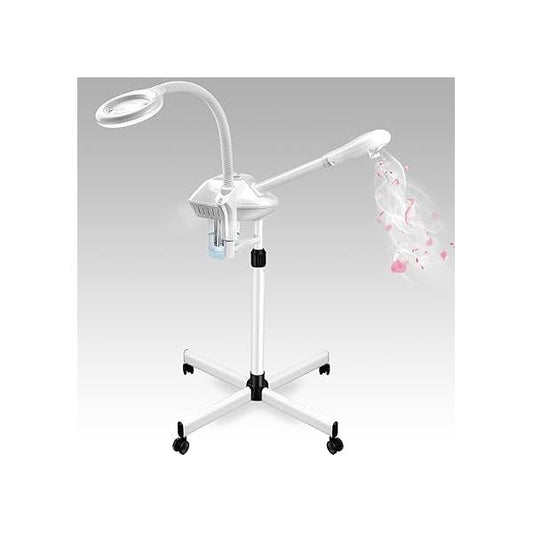 Professional 2 in 1 Facial Steamer for Ozone Humidifier Atomizer Attach 5× Magnifier and Light, Face Clean Skin Firming Pores Moisturizing Suitable a Beauty, Spa, at Home