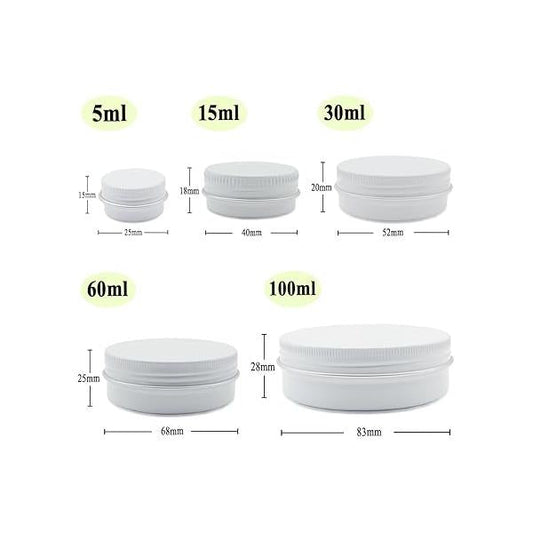 12pcs 1oz 30 ml Aluminum Tin Jar, 30g Refillable Makeup Container, Gram White Screw Lid Round Can Sample Pot for Cosmetic DIY, Handmade, Lip Balm, Cream, Salve, Toner, Candle, Paint, Scrub