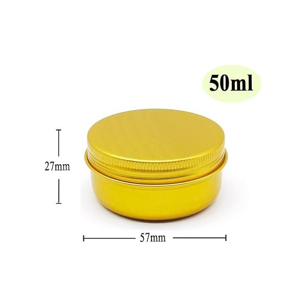 12pcs 1oz 30ml Aluminum Tin Jar, 30g Refillable Makeup Container, 30 Gram Gold Screw Lid Round Can Sample Pot for Cosmetic DIY, Handmade, Lip Balm, Cream, Salve, Toner, Candle, Paint, Scrub