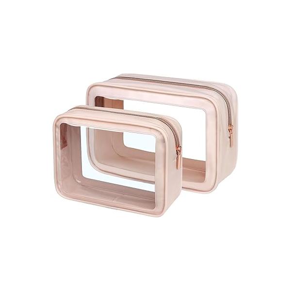 PACKISM TSA Approved Toiletry Bag - Upgrade Color-Edged Clear Makeup Bags, Bags For Traveling Fits Various Storage Needs