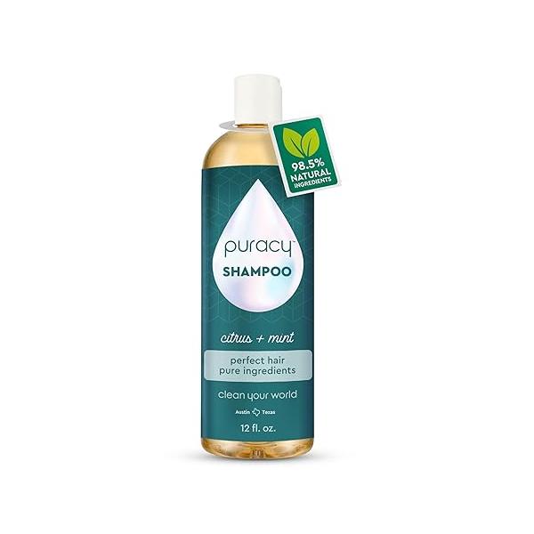 Puracy Shampoo, Gently Clarifying for All Hair & Scalp Types, Perfect from Pure Ingredients, Enriched with Rosemary Oil to Stimulate Growth, Sulfate-Free and Color Treated-Safe, 48 Oz