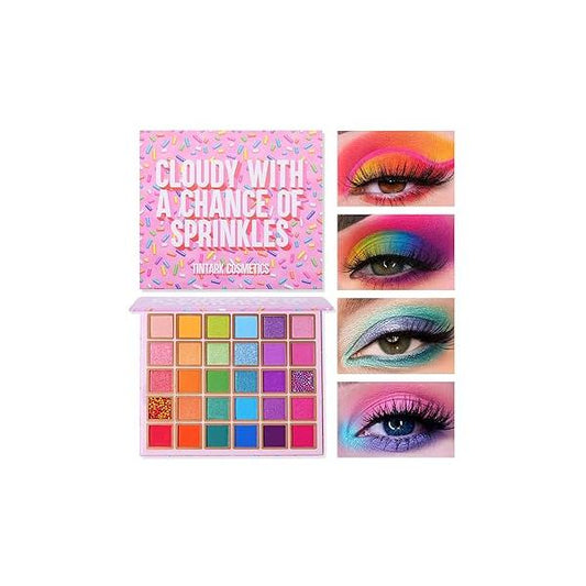 30 Colors Makeup Eyeshadow Palette for Beauty & Matte Metallic Shimmer Pearl Glitter Eye Shadow Pallet Rainbow Colorful Girls Highly Pigment Cosmetics