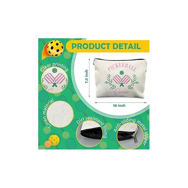 Pickleball Gifts for Women: Colorful Makeup Bag, It's a Good Day to Play Cosmetic Toiletry Lovers (Blue)