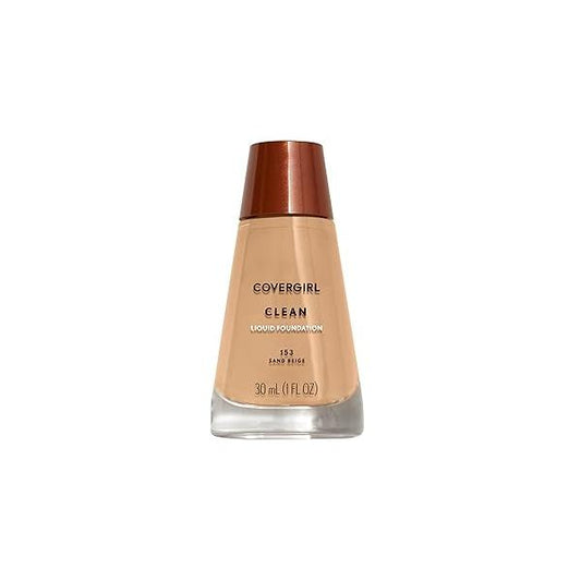 COVERGIRL Clean Liquid Foundation, Sand Beige 153, Pack of 1