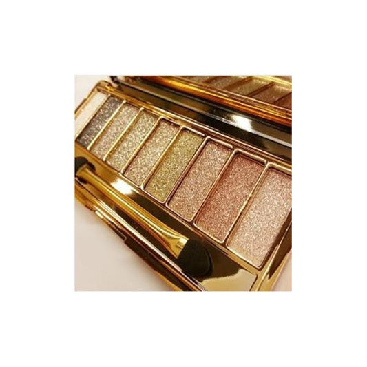 Sparkle Eyeshadow Palette&9 Colors Shimmer Makeup Palette & Cosmetic Brush Set &Gold Glitter, Highly Shining Pigmented Diamond &9 Color 6# (1pc)