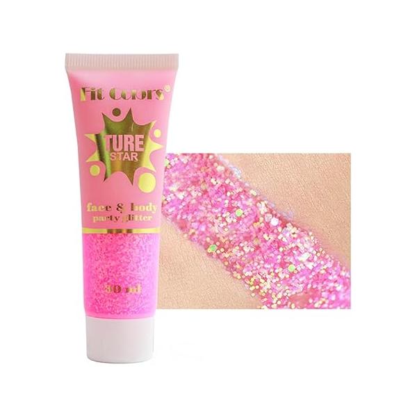 GL-Turelifes Holographic Body Glitter, Chameleon Face Glitter Mermaid Liquid Eyeshadow Fine for Body, Face, Hair, Halloween Wedding Festival Sparkling 1.06oz (#05 Green)