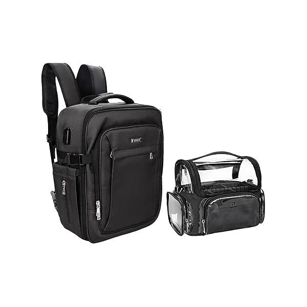 Relavel Makeup Backpack, Professional Case Extra Large Travel Train Bag for Women Cosmetic Organizer, Brush Storage Holder, Artist Kit, with Adjustable High Dividers