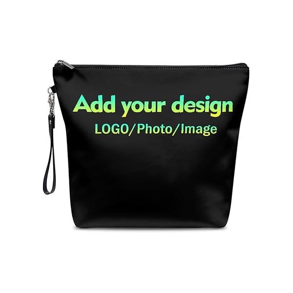 Cute Small Cosmetic Bag Mini Makeup for Women and Girls,PU Leather Travel Toiletry Accessories Organizer with Zipper Tassel (Gothic Bats)