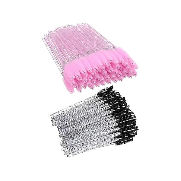 200 PCS Mascara Wands Eyelash Brushes, Eyebrow Brush Applicator Cosmetic Makeup Tool Kits for EyeLash Extension and (BKPK)