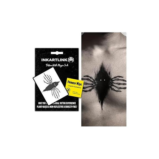 Temporary Tattoos, Semi Permanent Adult Art Designs, Waterproof Party Favors, Tattoo Stickers Realistic, No Adhesive, Lasts 1-2 Weeks (The devil is out of body)