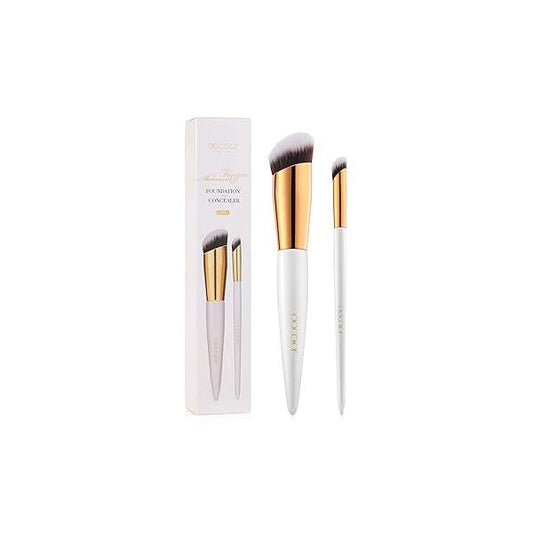 docolor Flat Foundation Brush and Makeup Spatula Set, Thin Liquid Brushes Dual Edged Korean for Blending, Cream, &Make Up