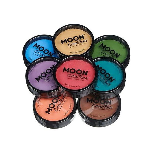 Pro Face & Body Paint Cake Pots by Moon Creations - Adventure Colours Set Professional Water Based Makeup for Adults, Kids 1.26oz