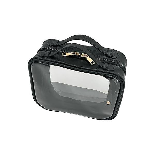 Clear Makeup Bag Toiletry for Women Cosmetic Case Large Capacity Travel Make Up Organizer Transparent Storage Compartment TSA Approved