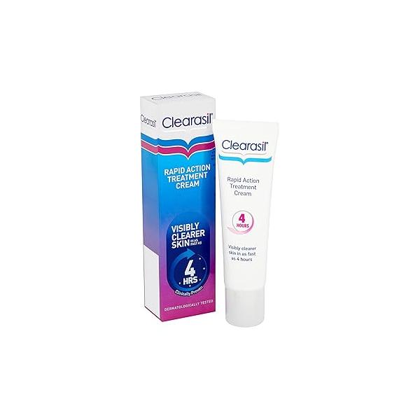 Clearasil Ultra Rapid Action Gel - Salicylic Acid Skin Moisturizer for Adults, Exfoliating & Smoothing, 25ml