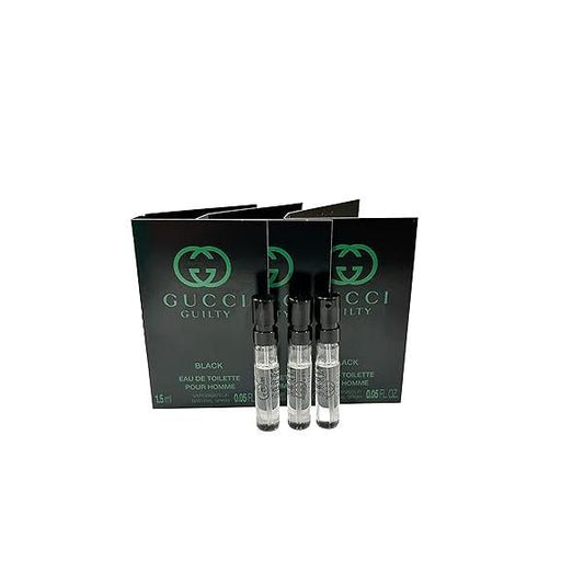 Gucci Guilty Black Sample Perfume Men EDT Spray Pour Homme MINI SMALL Travel Size 1.5 ML / 0.05 (3676) - set of 3