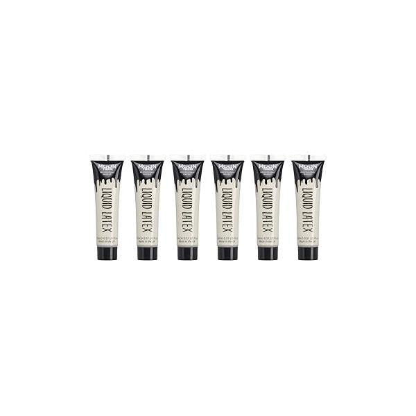 Pro FX Liquid Latex - 0.50fl oz x6 SFX Make up for Halloween, Works with Fake Blood & Face Paint Special Effects