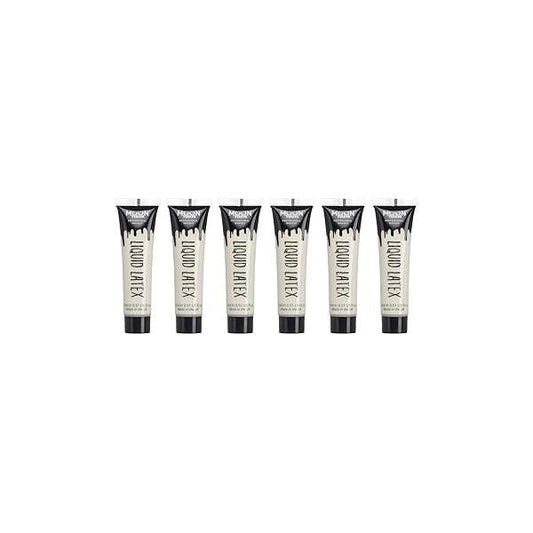 Pro FX Liquid Latex - 0.50fl oz x6 SFX Make up for Halloween, Works with Fake Blood & Face Paint Special Effects