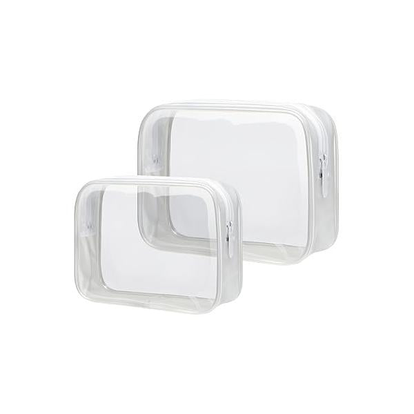 PACKISM Clear Makeup Bag - 2 Packs TSA Approved Toiletry for Women Quart Size Travel Approved, Bags Traveling