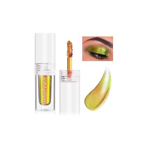 MAKI YIKA Glitter Liquid Eyeshadow Chameleon Metallic MultiColor Shifting Long Lasting Multichrome Holographic Eye Topper Glitters (#6 Aurora)