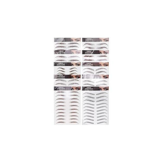 Eyebrow Temporary Tattoo,10 Sheets Brow Stickers Fake Tattoos Transfer Stickers, Grooming Shaping Patches, 6D Makeup Sticker