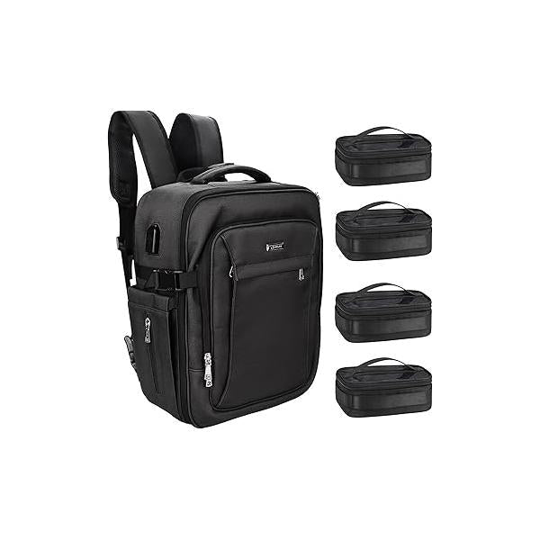 Relavel Makeup Backpack, Professional Case Extra Large Travel Train Bag for Women Cosmetic Organizer, Brush Storage Holder, Artist Kit, with Adjustable High Dividers