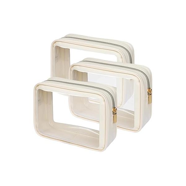 PACKISM TSA Approved Toiletry Bag - Upgrade Color-Edged Clear Makeup Bags, Bags For Traveling Fits Various Storage Needs