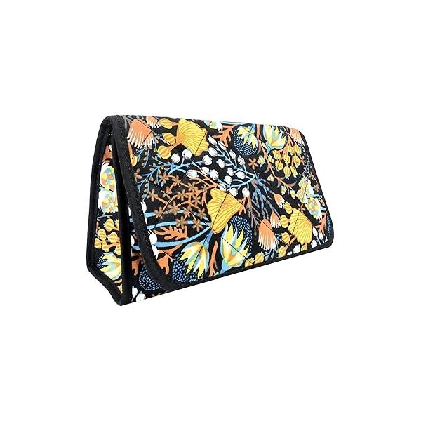 Marisa D'Amico Travel Portable Purse Size Makeup Case Cosmetic Bag with Mirror, Quilted Cotton