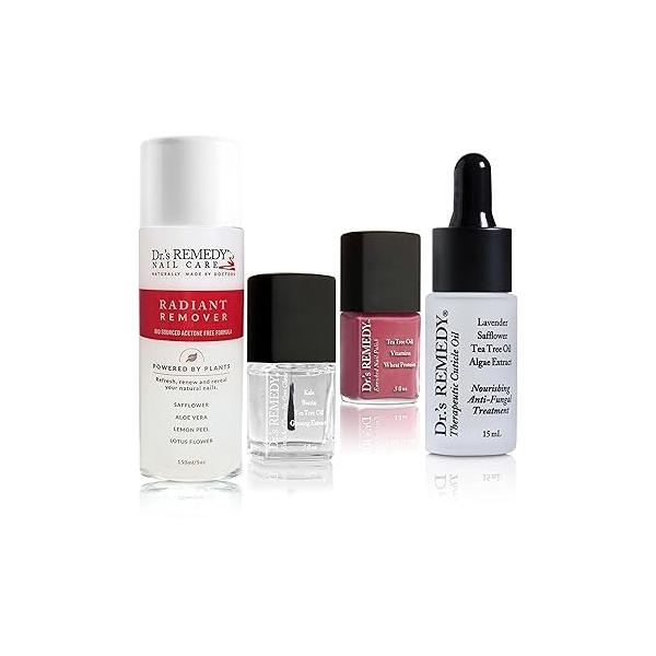 Dr’s Remedy 3 Pack Nail Polish Treatment Kit, RESTORATIVE Trio, Non Toxic and Organic All Natural Enriched Strengthener - CARESS Cuticle Oil/Hydration Treatment/TOTAL Two-in-One