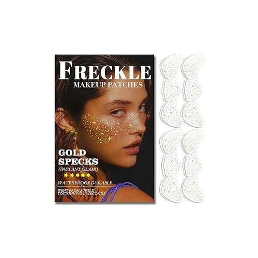 Glitter Freckles Face Tattoo - Glow Up Makeup Patches Speckles Cute Accessories for Women 4 Count