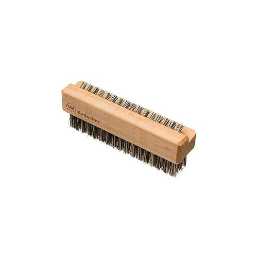 Redecker Natural Pig Bristle Nail Brush with Oiled Beechwood Handle, Double-sided Design Angled Bristles, 3-1/2-Inches