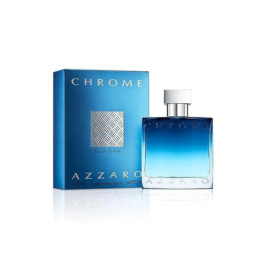 Azzaro Chrome Eau de Parfum - Fresh Aquatic Mens Cologne Fougère, Aromatic & Woody Fragrance Citrus Notes of Green Mandarin Lasting Wear Classic Clean Scent Luxury Perfumes for Men