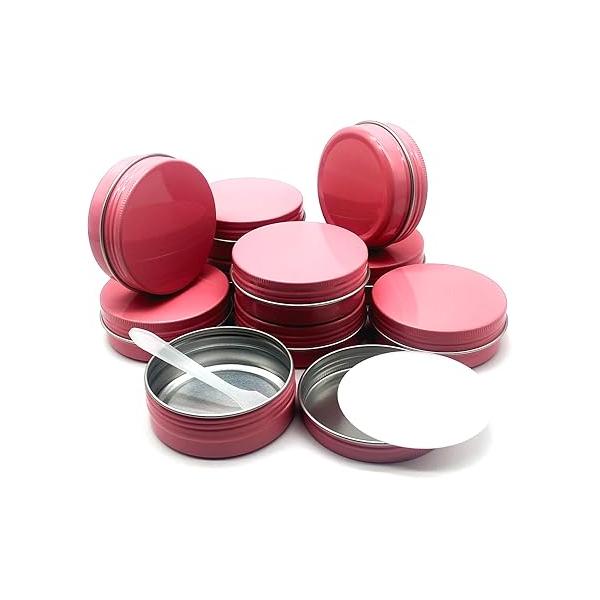 10ml Aluminum Tin Jar, Refillable Makeup Containers 10g Screw up Lid Small Round Container Bottle for Cosmetics, Lip Balm, Cream, Toner, Eyeshadow, Candle, Tea, Beads, 24 Pack Tins