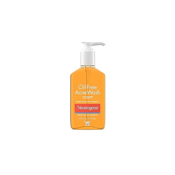 Neutrogena Oil-Free Acne Fighting Facial Cleanser, 2% Salicylic Acid Treatment, Daily Face Wash for Acne-Prone Skin with Medicine, 6 fl. oz