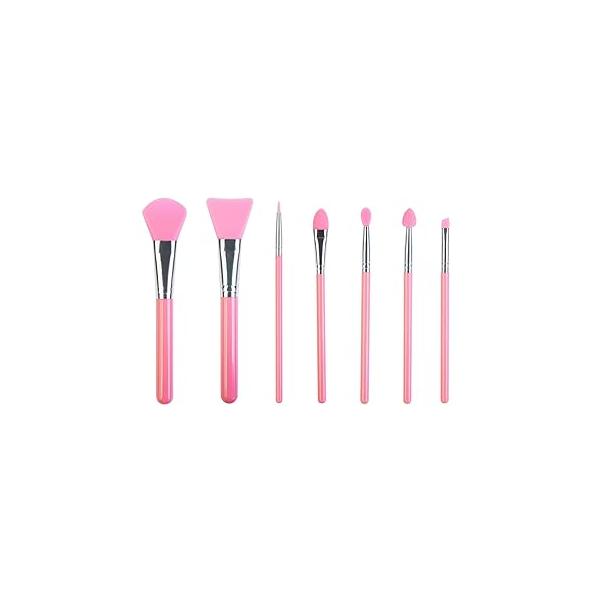LORMAY 7 Pcs Silicone Brush Applicator Kit for UV Resin Epoxy Art Crafting and Cream Makeup Products (Mint Green)