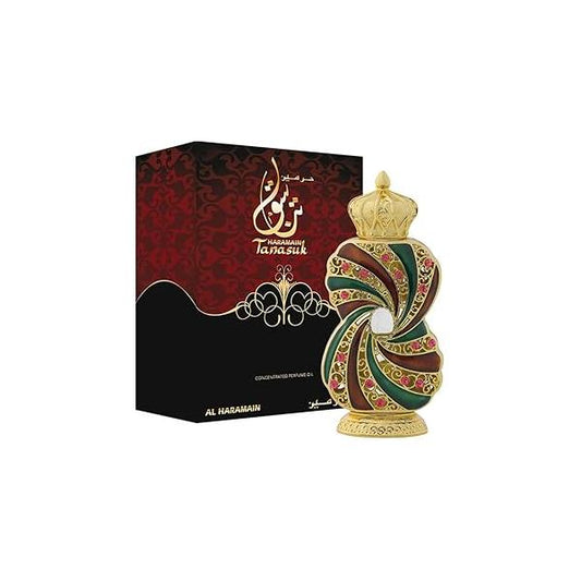 Al Haramain Tanasuk Extrait de Parfum Spray for Unisex - Arabian Perfume Women and Men Floral Fragrance Arabic Long Lasting EDP 3.4 Oz