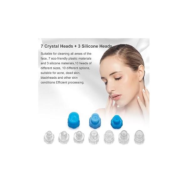 Elitzia Plastic Hydro Dermabrasion Microderma Heads Facial Aqua Peel Tips Water Peeling Caps Care Skin Cleaning Tool Beauty Machine Replacement Spare Parts 8pcs Per Set （Capri Blue）