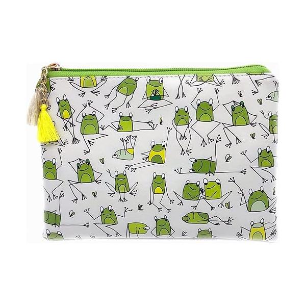 Cute Small Cosmetic Bag Mini Makeup for Women and Girls,PU Leather Travel Toiletry Accessories Organizer with Zipper Tassel (Gothic Bats)