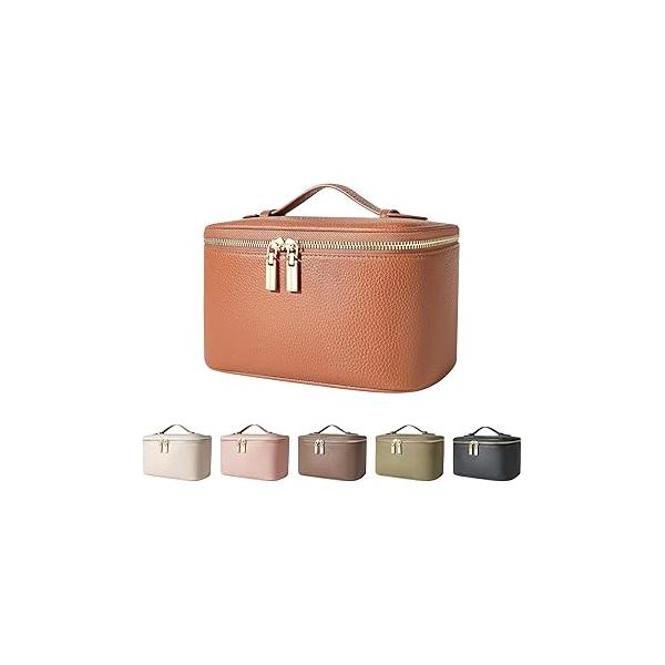 Cosmetic Bag,ROWNYEON Makeup Bag,Portable Train Case,Travel Toiletry Bag Case Organizer for Women,Black